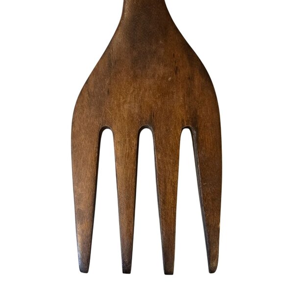 Large Wooden Fork And Spoon Tiki Wall Decor Handcarved Decorative Kitchen Art - Picture 9 of 16